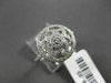 ESTATE WIDE .33CT DIAMOND 14KT WHITE GOLD OPEN FLORAL STAR COCKTAIL FUN RING