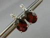 ESTATE 2.97CT DIAMOND & AAA EXTRA FACET GARNET 14K WHITE GOLD OVAL STUD EARRINGS