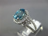 LARGE 4.05CT DIAMOND & AAA BLUE ZIRCON 14KT WHITE GOLD OVAL HALO ENGAGEMENT RING