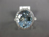 ESTATE LARGE 4.79CT DIAMOND & AAA AQUAMARINE 18K WHITE GOLD OVAL ENGAGEMENT RING