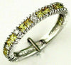 ESTATE 1.03CT DIAMOND & AAA YELLOW SAPPHIRE 14KT WHITE GOLD ROUND & SQUARE RING