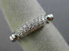 ESTATE .30CT DIAMOND 18KT WHITE GOLD 3D MULTI ROW PAVE WEDDING ANNIVERSARY RING