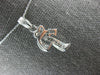 ESTATE .30CT DIAMOND 18K WHITE GOLD ROUND & BAGUETTE PALM TREE FLOATING PENDANT