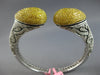 EXTRA LARGE 7.26CT WHITE & YELLOW DIAMOND 18KT WHITE GOLD CUFF BANGLE BRACELET