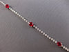 ESTATE 2.92CT DIAMOND & AAA RUBY 14KT WHITE GOLD 3D OVAL & ROUND TENNIS BRACELET