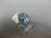ESTATE 1.03CT DIAMOND & AQUAMARINE 14KT WHITE GOLD FILIGREE OVAL ENGAGEMENT RING