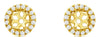 ESTATE 0.13CT DIAMOND 14KT YELLOW GOLD 3D HALO ROUND SQUARE JACKET EARRINGS