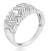 ESTATE .09CT DIAMOND 14KT WHITE GOLD 3D GEOMETRICAL WEDDING ANNIVERSARY RING