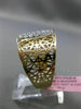 ESTATE WIDE .72CT DIAMOND 14KT WHITE & YELLOW GOLD 3D HANDCRAFTED FILIGREE RING
