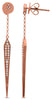 LONG .21CT DIAMOND 14KT ROSE GOLD 3D ELONGATED KITE SHAPE GEOMETRICAL EARRINGS