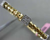 ESTATE .30CT DIAMOND 14KT WHITE & YELLOW GOLD 3D SQUARE FLEXIBLE BANGLE BRACELET