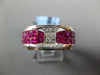 3.53CT DIAMOND & AAA RUBY 18K WHITE GOLD 3D PRINCESS & ROUND INVISIBLE MENS RING