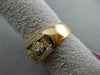 ESTATE WIDE .75CT DIAMOND 18KT ROSE GOLD 3D 3 FLOWER MILGRAIN ANNIVERSARY RING