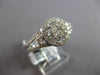 ESTATE .97CT DIAMOND 14KT WHITE GOLD 3D ROUND CLUSTER HALO FRIENDSHIP FUN RING