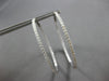 EXTRA LARGE 3.22CT DIAMOND 18K WHITE GOLD ROUND INSIDE OUT HOOP HANGING EARRINGS