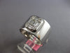 LARGE .67CT DIAMOND 18K WHITE GOLD ROUND & BAGUETTE INVISIBLE SQUARE UNISEX RING