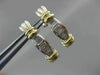 ESTATE LONG .70CT DIAMOND BAGUETTE 14KT 2 TONE GOLD UMBRELLA EARRINGS CUTE! 6162