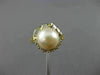ESTATE WIDE .31CT ROUND BAGUETTE DIAMOND 14K YELLOW GOLD 3D SOUTH SEA PEARL RING