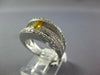 WIDE 1.62CT DIAMOND AAA YELLOW SAPPHIRE 14K WHITE GOLD MULTI ROW ENGAGEMENT RING