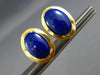 ESTATE LARGE AAA LAPIS 14KT YELLOW GOLD 3D CLASSIC OVAL CLIP ON EARRINGS #25816