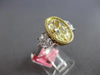 EXTRA LARGE 4.55CT WHITE & FANCY YELLOW DIAMOND 18K 2 TONE GOLD ENGAGEMENT RING