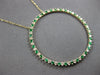 EXTRA LARGE 1.11CT DIAMOND & AAA EMERALD 14K YELLOW GOLD CIRCLE OF LIFE NECKLACE