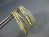 ESTATE WIDE .65CT DIAMOND 18KT YELLOW GOLD 3D CRISS CROSS OVAL CLIP ON EARRINGS