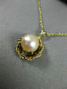 ANTIQUE AAA SOUTH SEA PEARL 14KT YELLOW GOLD 3D OPEN FILIGREE PENDANT #20535