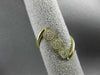 ANTIQUE WIDE .20CT DIAMOND 14KT YELLOW GOLD TRIPLE 3D CIRCULAR PAVE LOVE RING