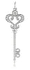 .28CT DIAMOND 14K WHITE GOLD CLASSIC KEY TO YOUR HEART FILIGREE FLOATING PENDANT