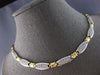 WIDE & LONG 1.82CT DIAMOND 14KT 2 TONE GOLD OVAL SEMI ETERNITY TENNIS NECKLACE