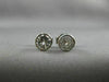 ANTIQUE .63CT ROUND BEZEL DIAMOND 14KT WHITE GOLD STUD EARRINGS 5mm UNIQUE #7837