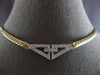 .60CT DIAMOND 14K 2 TONE GOLD TRIANGULAR LOVE KNOT SOLID ITALIAN NECKLACE #28221