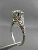 ANTIQUE LARGE .70CT DIAMOND 18KT WHITE GOLD 3D FILIGREE ENGAGEMENT RING #25806