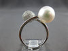 LARGE .80CT DIAMOND & AAA SOUTH SEA PEARL 18KT WHITE GOLD CRISS CROSS LOVE RING