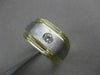 ESTATE WIDE .25CT ROUND DIAMOND 14KT TWO TONE GOLD 3D STRIPED MEN'S RING #17572