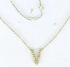 ESTATE .06CT DIAMOND 18KT YELLOW GOLD 3D CLASSIC V INITIAL NECKLACE