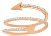ESTATE .28CT DIAMOND 14KT ROSE GOLD 3D ARROW TO YOUR HEART CRISS CROSS FUN RING