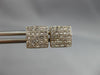 ESTATE 1.0CT DIAMOND 14KT TWO TONE GOLD 3D INVISIBLE SQUARE STUD EARRINGS #17965