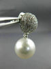 ESTATE LARGE 1.56CT DIAMOND & AAA SOUTH SEA PEARL 18K WHITE GOLD ETOILE EARRINGS