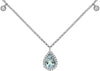 .77CT DIAMOND & AAA AQUAMARINE 14KT WHITE GOLD 3D TEAR DROP BY THE YARD NECKLACE