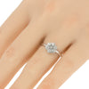 ESTATE .14CT DIAMOND 18KT WHITE GOLD 3D CLASSIC CLUSTER FLOWER STAR FUN RING