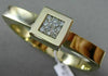 ESTATE WIDE .30CT DIAMOND 14KT YELLOW GOLD 3D SQUARE PAVE BANGLE BRACELET