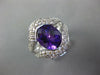 LARGE 4.16CT DIAMOND & AAA AMETHYST 18KT WHITE GOLD 3D OVAL DOUBLE V FUN RING
