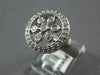 WIDE .49CT DIAMOND 14K WHITE GOLD ROUND SNOWFLAKE FLOWER BEZEL CIRCULAR FUN RING