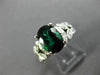 ESTATE LARGE 2.7CT DIAMOND & AAA GREEN TOURMALINE 14K WHITE GOLD ENGAGEMENT RING