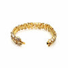 EXTRA LARGE MULTI COLOR 43.97CT DIAMOND 18KT YELLOW GOLD 3D CUFF TENNIS BRACELET