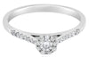 ESTATE .26CT DIAMOND 14K WHITE GOLD 3D ROUND CLASSIC FLOWER FRINEDSHIP LOVE RING