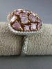 ESTATE 3.32CT WHITE & PINK DIAMOND 18KT WHITE & ROSE GOLD MULTI SHAPE HALO RING