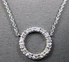 ESTATE .15CT DIAMOND 14KT WHITE GOLD 3D CLASSIC CIRCLE OF LIFE FUN NECKLACE